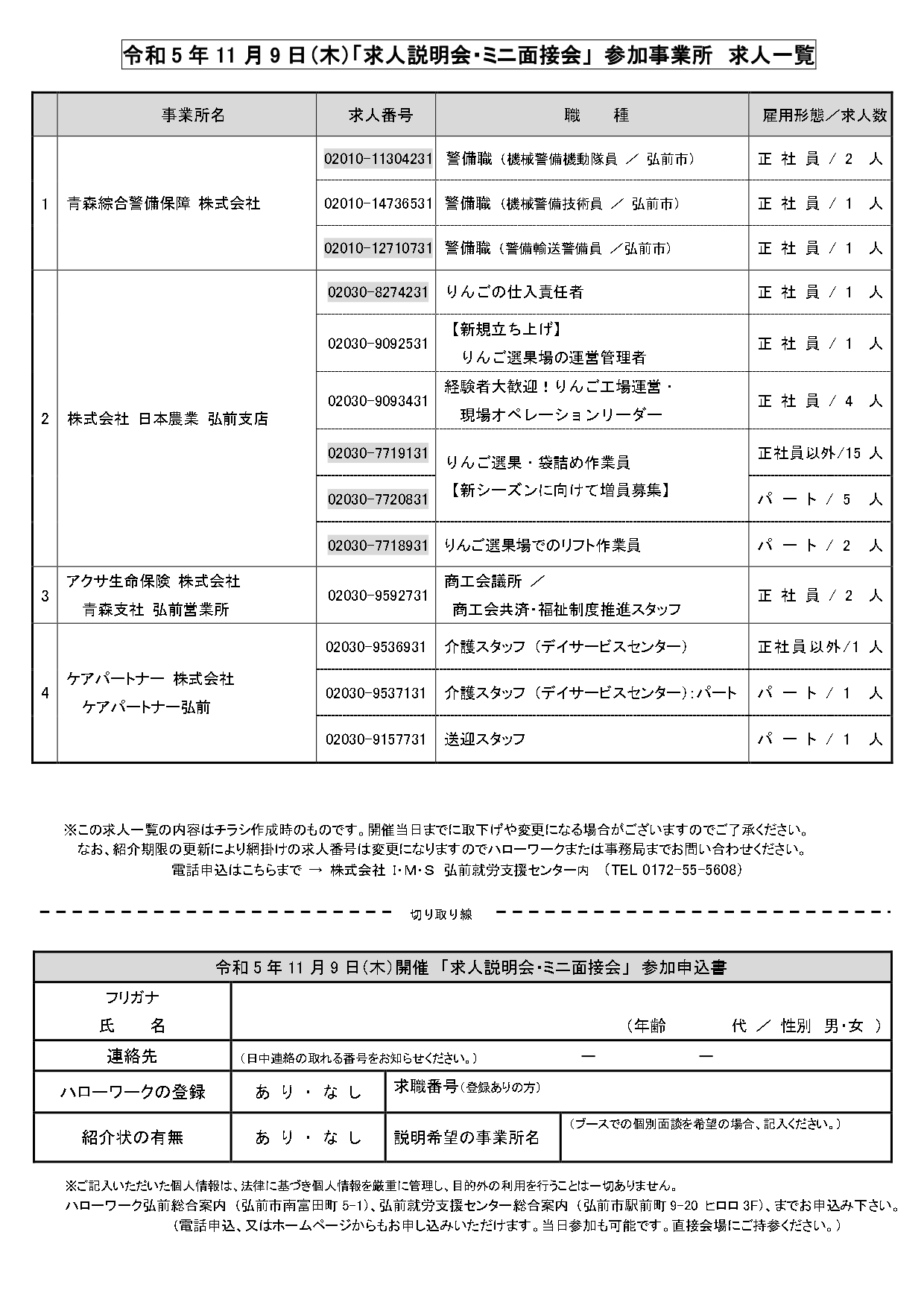求人説明会・ミニ面接会②
