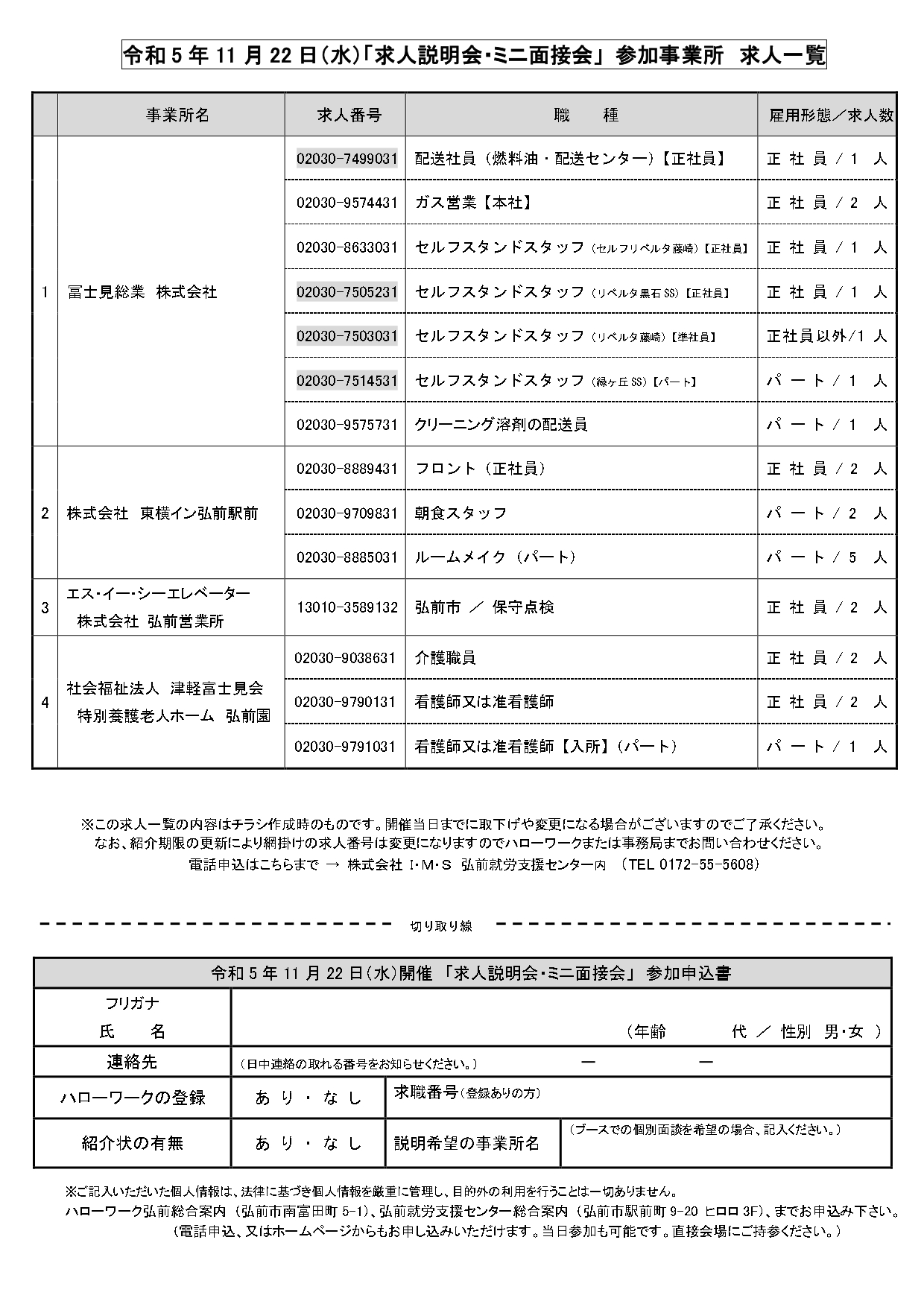 求人説明会・ミニ面接会②