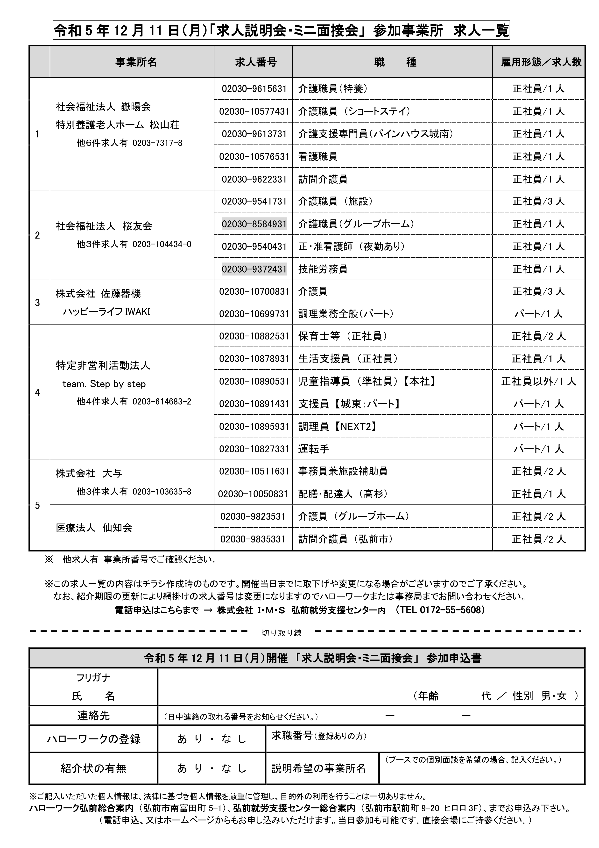 求人説明会・ミニ面接会②