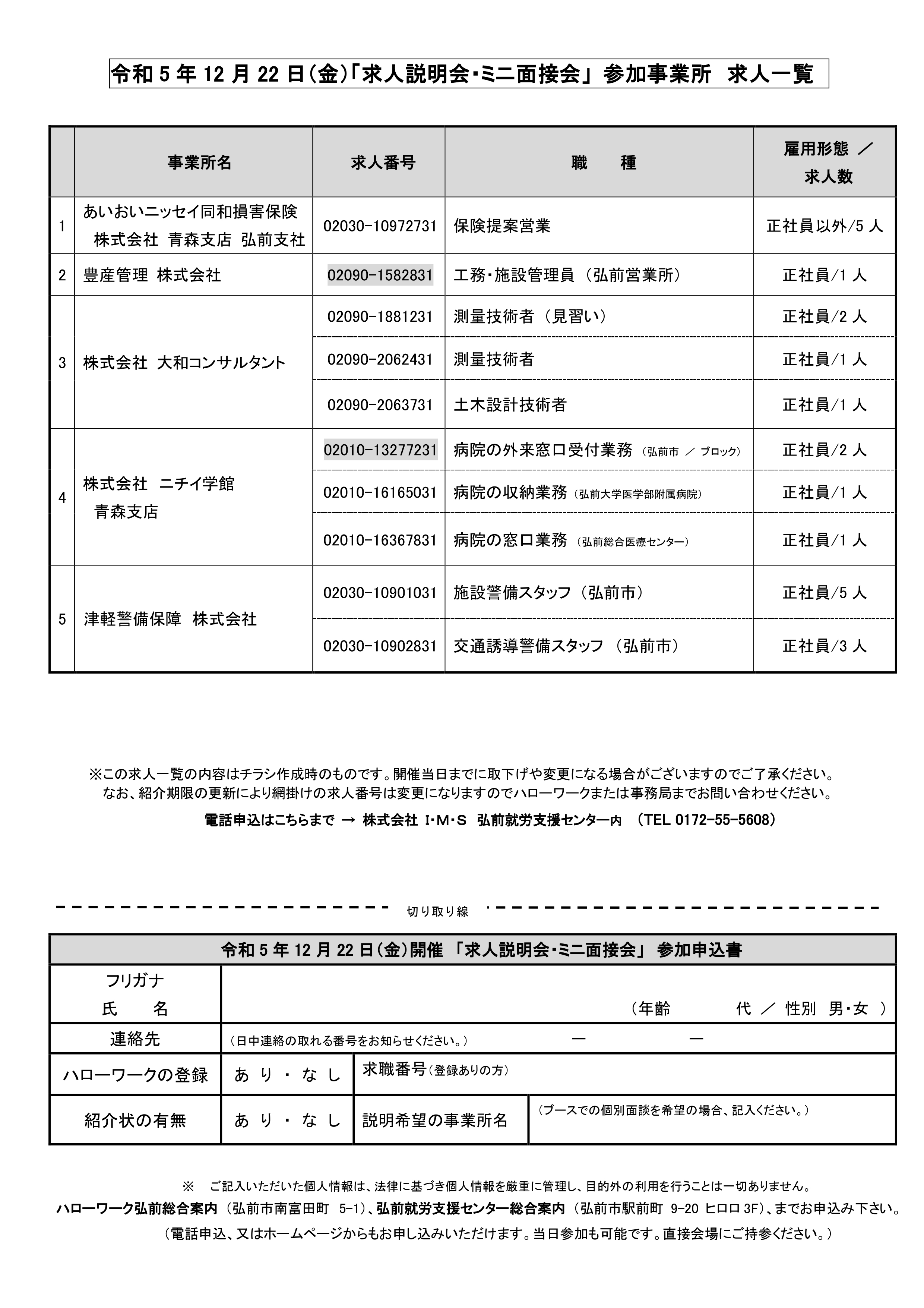 求人説明会・ミニ面接会②