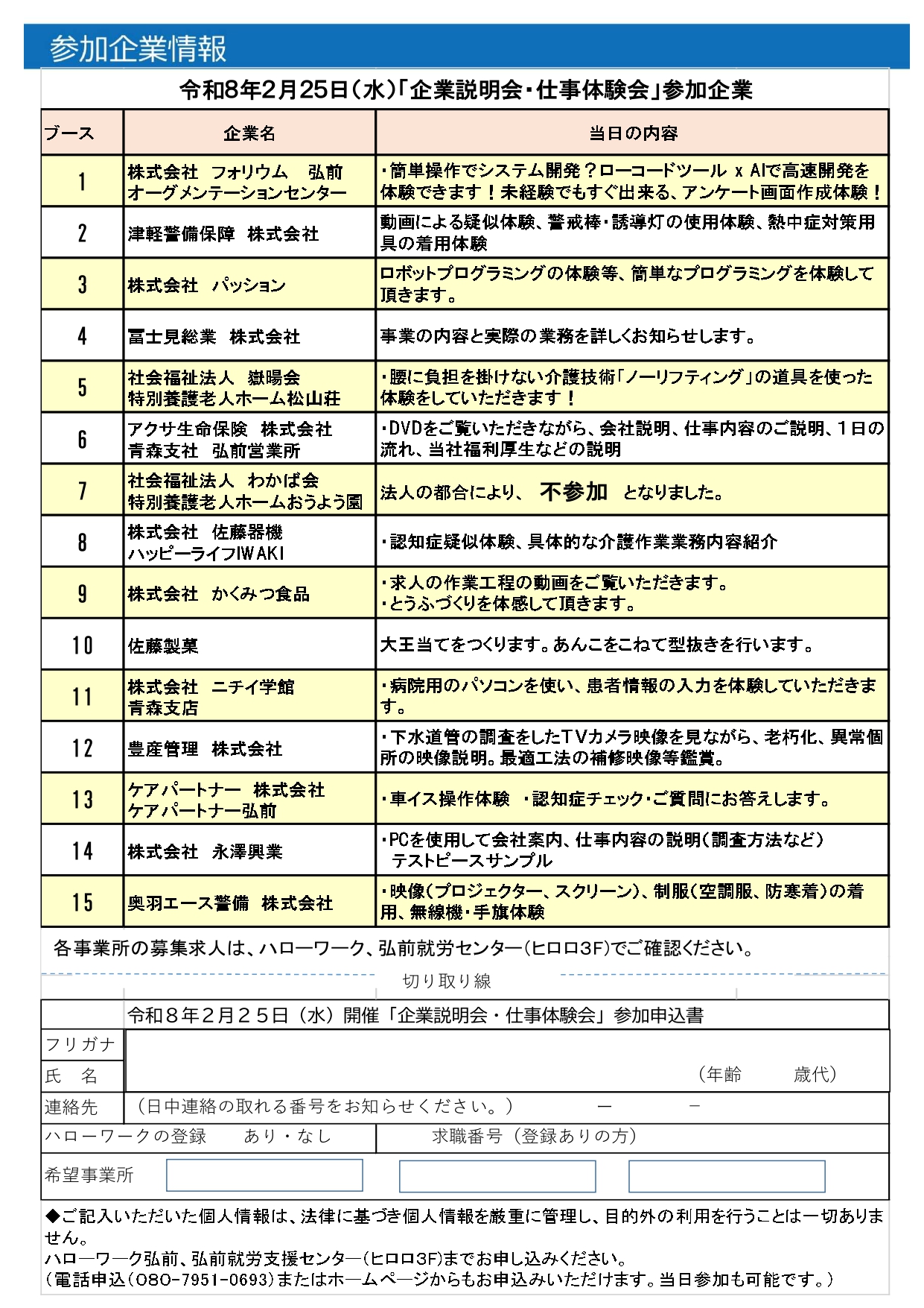 2.25　企業説明会・仕事体験会②