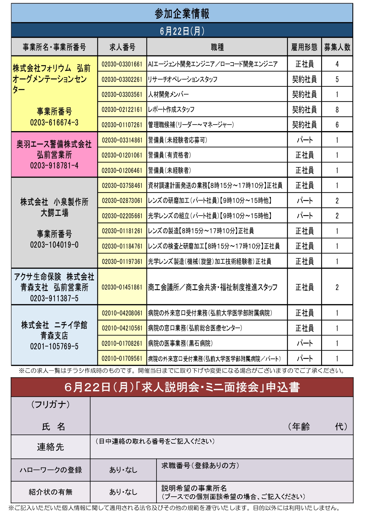 6.22　求人説明会・ミニ面接会②